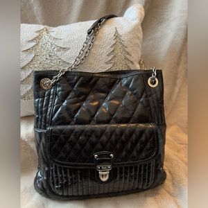 Authentic Coach Quilted Poppy Slim Crackled Leather